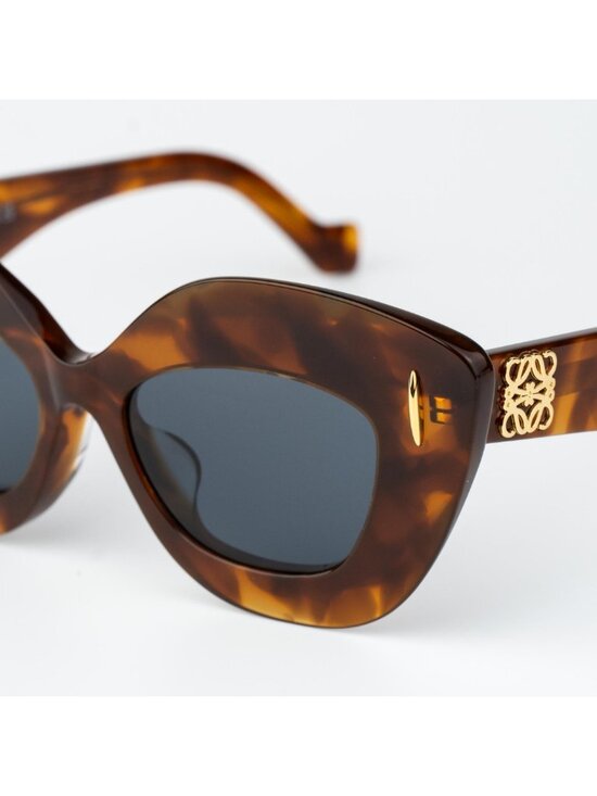 Loewe Women Sunglasses Havana Blue Cat Eye LW40127F ANAGRAM 53V NEW AUTHENTIC